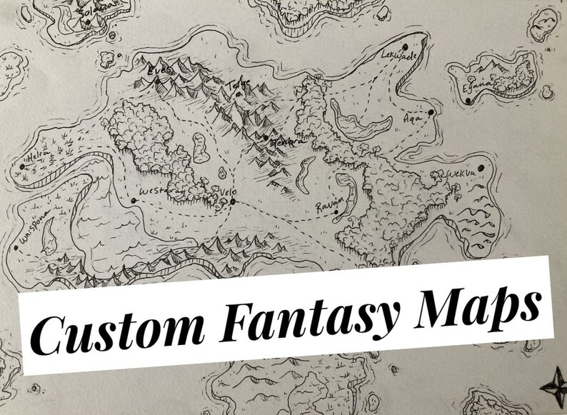 Custom Fantasy Maps for D&D World Building Rpgs and More Etsy