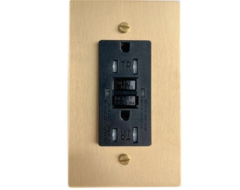 Electrical outlet gfci, usb type c solid gold brass wall plate