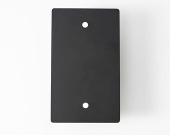 Blank wall plate matte black solid brass