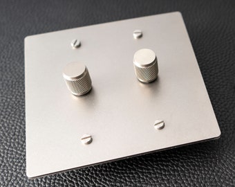 Stainless steel wall plate with dimmer light switch