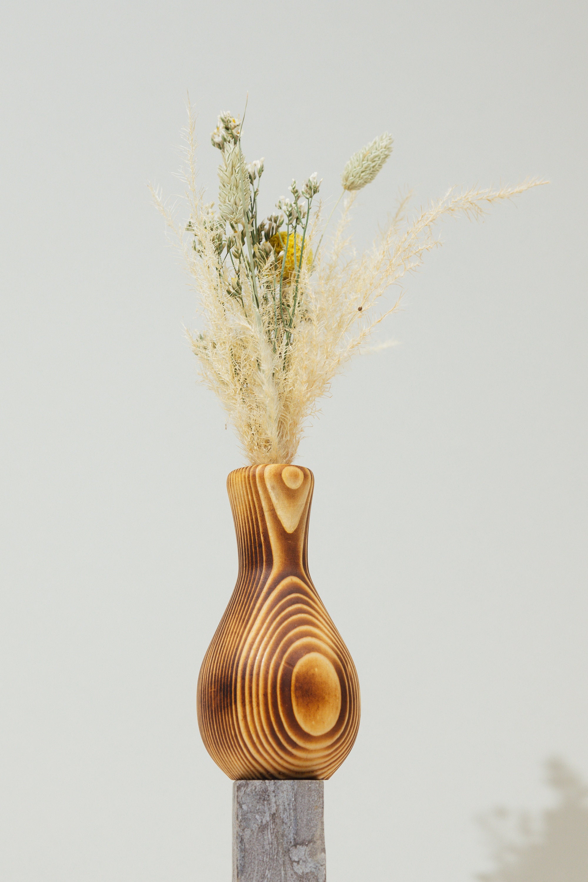 Decorative Wooden Vase Handcrafted Natural Shapes Inspired by Tree
