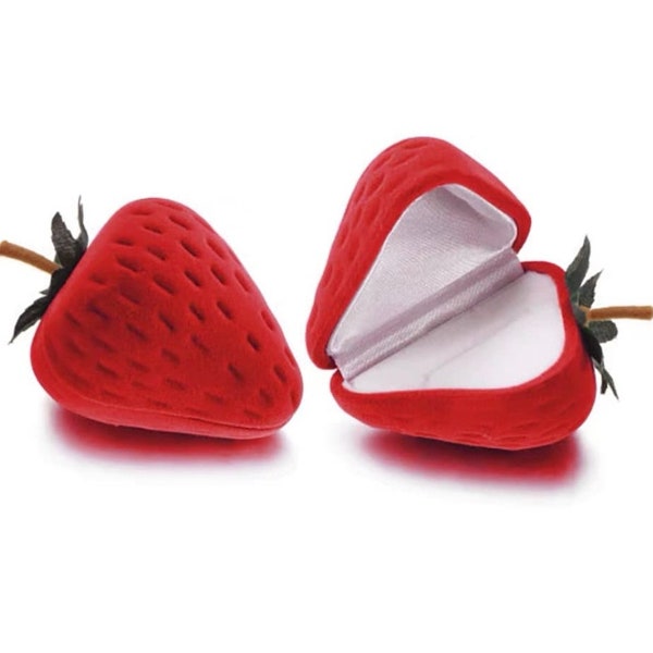 Boîte à bagues aux fraises, boîte-cadeaux à bijoux, boîte à porte-bagues, jolie boîte à fraises, boîte à bagues de fiançailles, cadeaux personnalisés, cadeaux de Pâques