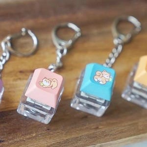 Porte-clés Shiba Inu Clicky, jouet Fidget mignon, jouet apaisant, agitation du clavier, interrupteur mécanique à clic unique, Gofts pour elle, Kawaii
