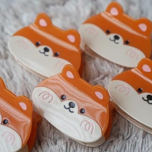 Shiba Inu creative cute hair claw clip, Large hair claw, Gift for her, Dog Hair Clips, Cute Dog Hair Claws, Acetate Hair Clips, Animal clips