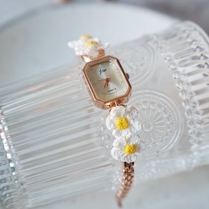Daisy Floral Bracelet Watch, Watch Strap, Unique Women Watch, Flower ...