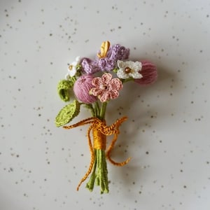 Cosmos violet flower brooch, Wedding flower boutonniere, Microcrochet, Spring flower pin, Floral Gifts for mum, Easter gifts, Thank you gift Cosmos