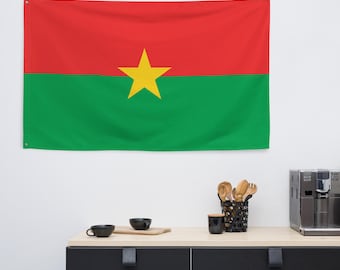 Burkina Faso Flag, Double Sided Polyester Flag with Grommets, Indoor Outdoor Wall Decor, 3x5 ft National Flag Banner