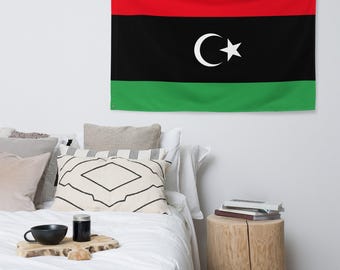 Bandeira da Líbia, Banner de poliéster dupla face, 90 x 150 cm (3 x 5 pés) para decoração de parede.