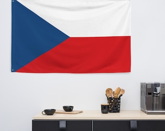 Bandiera della Repubblica Ceca, striscione in poliestere bifacciale, 91 x 152 cm con occhielli