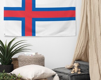 Faroe Islands Flag, Double Sided Polyester Banner, 3x5 ft Grommets