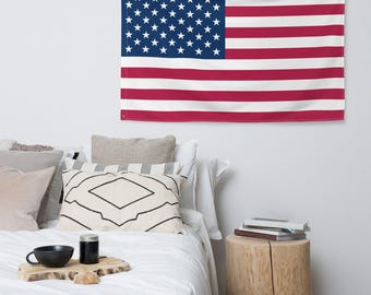 Bandeira dos Estados Unidos, decoração de parede dupla face em poliéster (91 x 152 cm)