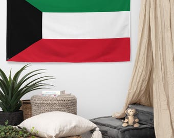 Kuwait Flag, Double Sided Polyester Flag with Grommets, Indoor Outdoor Wall Decor, 3x5 ft National Flag Banner