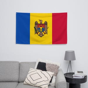 Moldova National Flag, Double-Sided Polyester Banner (3x5 ft)