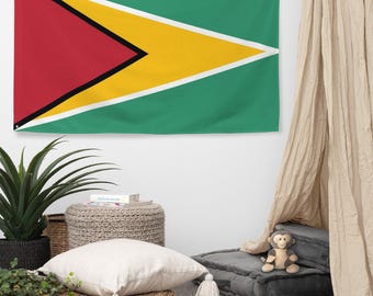 Drapeau du Guyana, drapeau double face en polyester avec œillets, décoration murale intérieure/extérieure, bannière de drapeau national de 90 x 150 cm