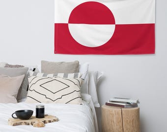 Greenland National Flag, Double-Sided Polyester Banner (3x5 ft)