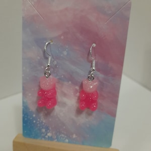 Pink gummy bear earrings