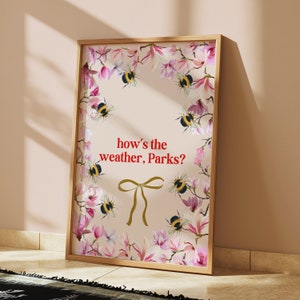 Magnolia Parks Print: Book Quote Poster, Floral Bee Art (Digital Download)