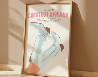 Stampa artistica degli stivali da cowboy di Chestnut Springs: serie di libri di Elsie Silver (download digitale)