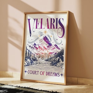 Velaris Hof der Träume Poster | ACOTAR Merch | Fantasie Buch Geschenke | Ästhetische Wandkunst für Leseratten | Trendy Bücherwurm Dekor