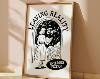 Lámina artística "Amante de los libros": Saliendo de la realidad para entrar en la ficción (Descarga digital)