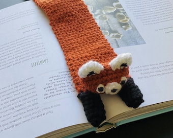 Cute Crochet Bookmark Red Panda Pattern easy amigurumi animal  lesser panda, fire fox,  bear cat