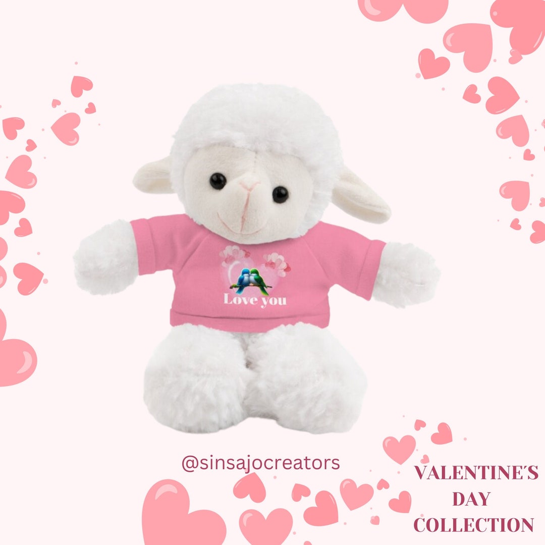 Love You Valentine Day Stuffed Animals With Tee Personalized Etsy