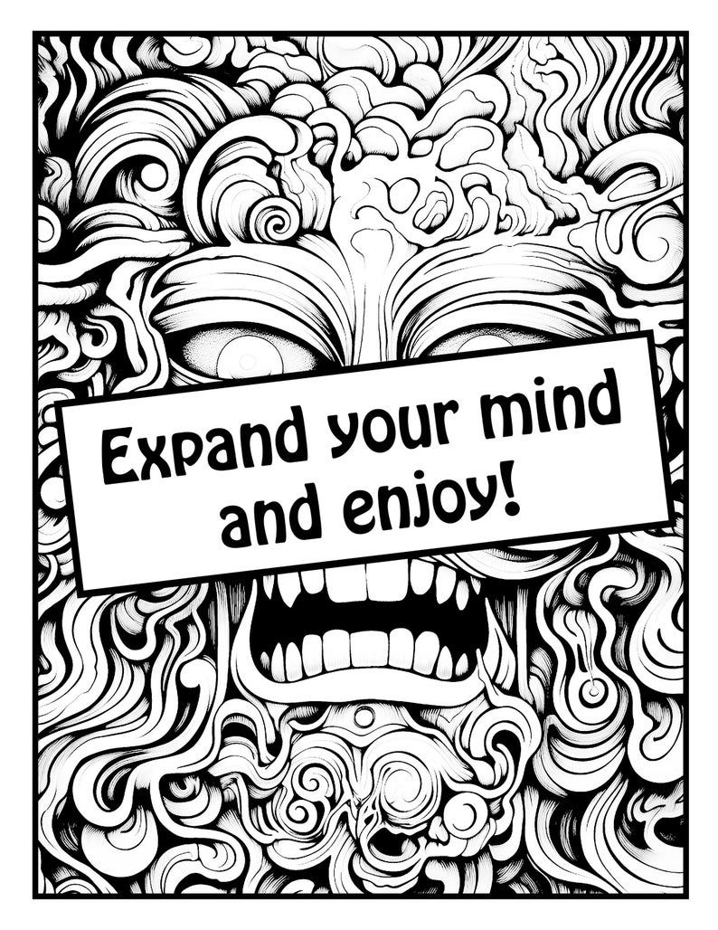 Psycho Travel | Psychedelic Coloring Pages - Etsy