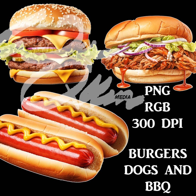 American Diner Foods Clip Art Pack Pngs - Etsy