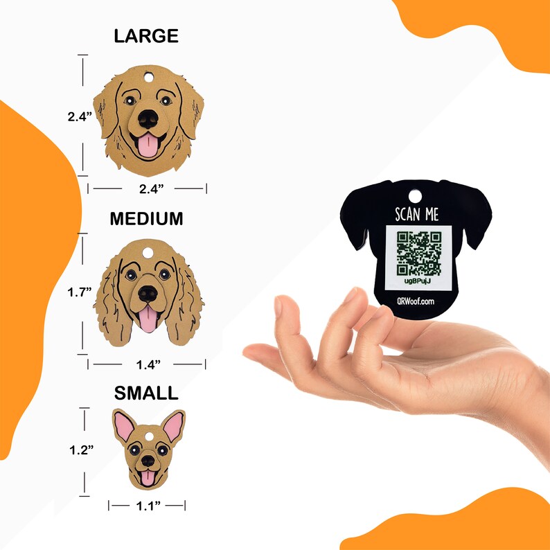 Dog ID Tag Cocker / QR Code Tag Keep Your Pet Safe Create Dog Profile