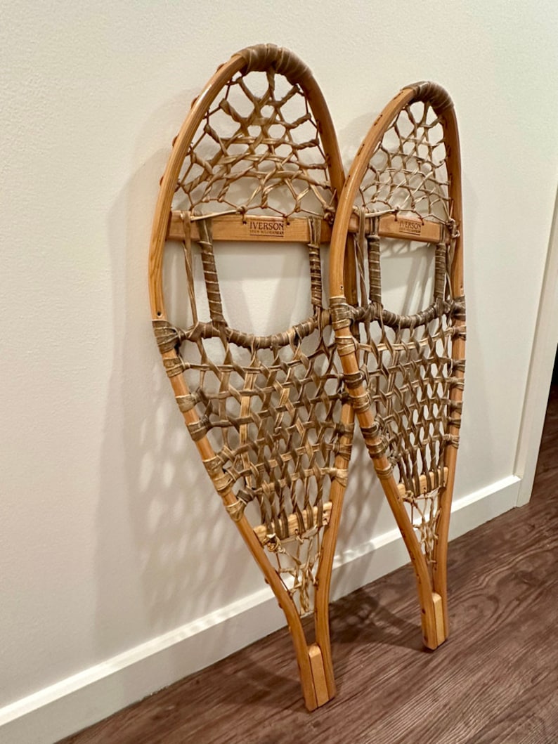 Mounted Pair of Iverson Snowshoes modified Bear Paw Size 12X35 Etsy