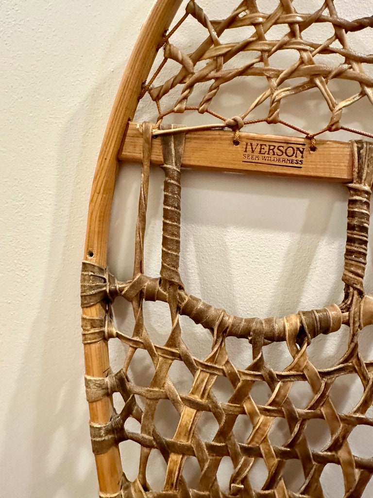 Mounted Pair of Iverson Snowshoes modified Bear Paw Size Etsy