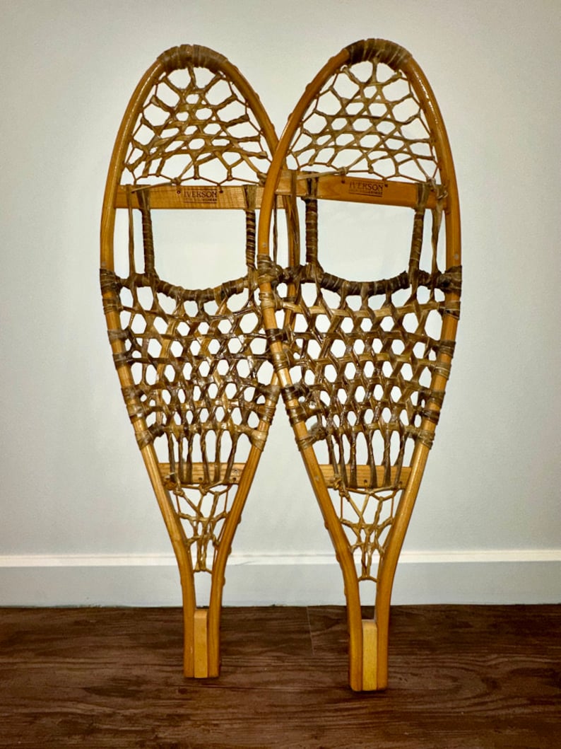 Mounted Pair of Iverson Snowshoes modified Bear Paw Size Etsy