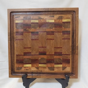 End grain cutting board, cutting board, oak cutting board, chopping block, handmade cutting board, rustic cutting board