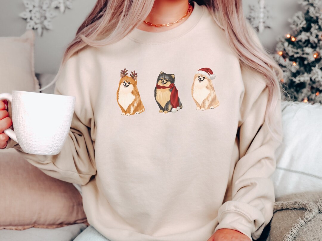 Pomeranian Christmas Sweatshirt, Christmas Sweatshirt, Pomeranian 