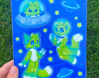 Alien Cat Sticker Sheet