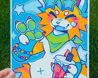 Impressão artística de Boba Raver Furry