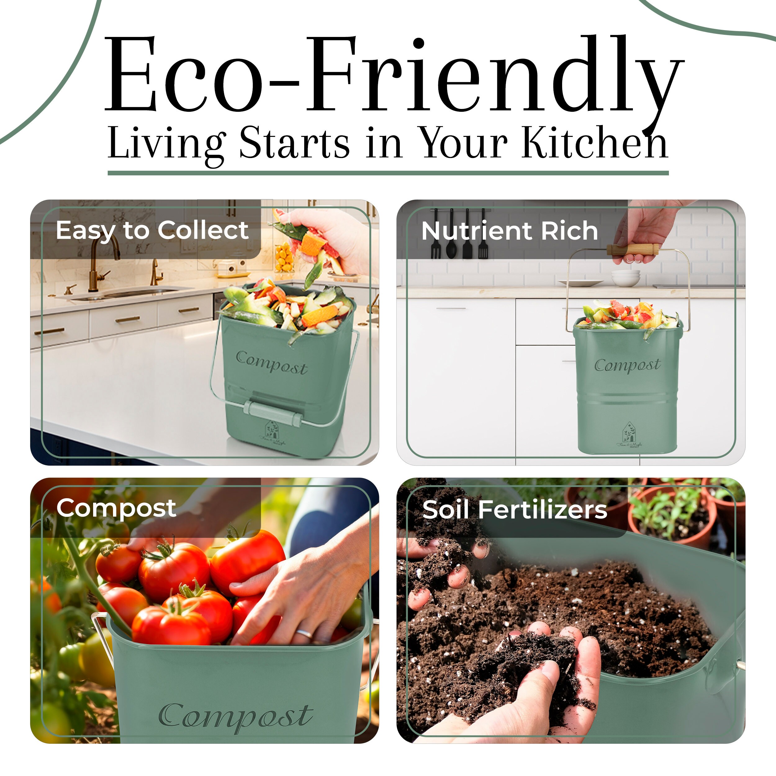 Compost Bin Kitchen Countertop With Lid Composting Bin Kitchen Compost