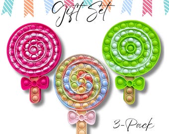 Lollipop Fidget Pop It Toys: Sensory Party Favors