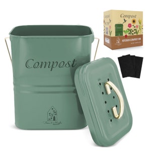 Compost Bin Kitchen Countertop With Lid Composting Bin Kitchen Compost Trash Can Modern Stylish Sustainable Kitchen Compost Solution