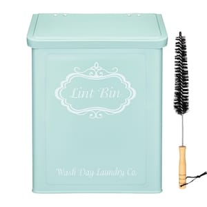 Green Magnetic Lint Bin With Lint Brush Metal Lint Bin With Lid Gifts For Women Laundry Room Storage Organization Bridal Shower Gifts