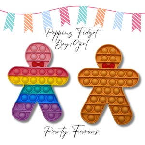 Boy & Girl Pop It Fidget Toys – Sensory Toy Set for Events | Birthday Party Favor | Travel Size Silicone Gift