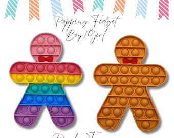 Boy & Girl Pop It Fidget Toy Set – Silicone Sensory Gift