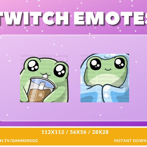 Cute Frog Twitch Emote Pack | Sip | Cozy | Peepo | Pepe