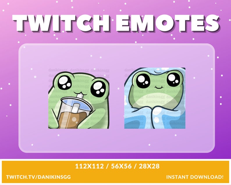 Cute Frog Twitch Emote Pack Sip Cozy Peepo Pepe Etsy