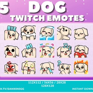 15 emotes fofos de Twitch de cachorro | Golden Retriever | Pacote de Emotes | Filhote de cachorro