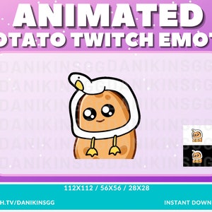 ANIMATED POTATO WIGGLE Twitch Emote | Potato Emote | Kawaii Potato | Wiggle Emote
