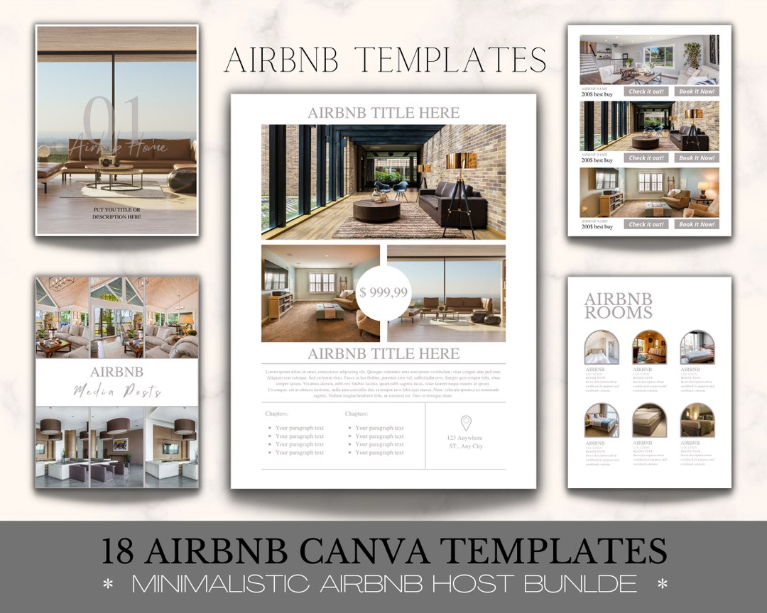Fully Customizable Airbnb Templates Made in Canva, 8.5in X 11in ...