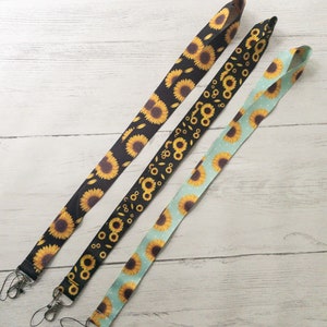 Sunflower designed lanyard