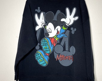 Vintage Mickey Unlimited Sweatshirt Retro Graphic Black Size Large/XL