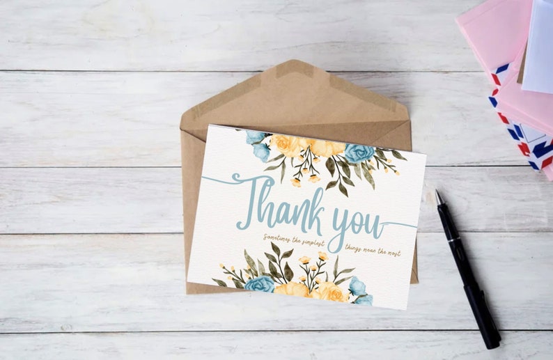Editable Thank You Card Printable Thank You Cards - Etsy